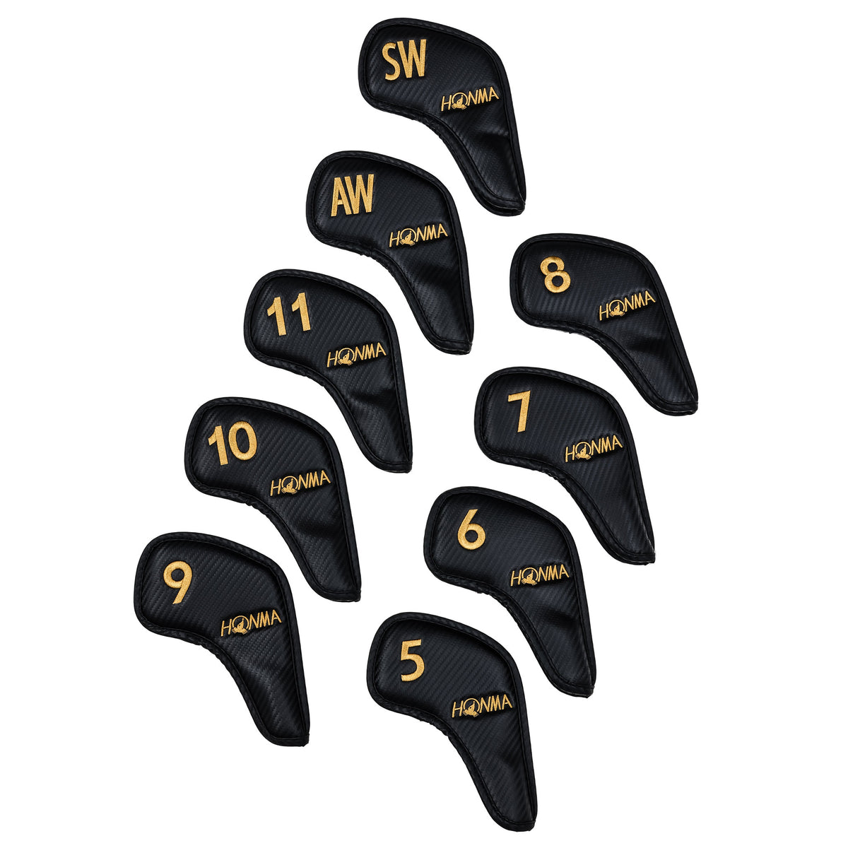 9Piece Iron Covers Black Honma Golf