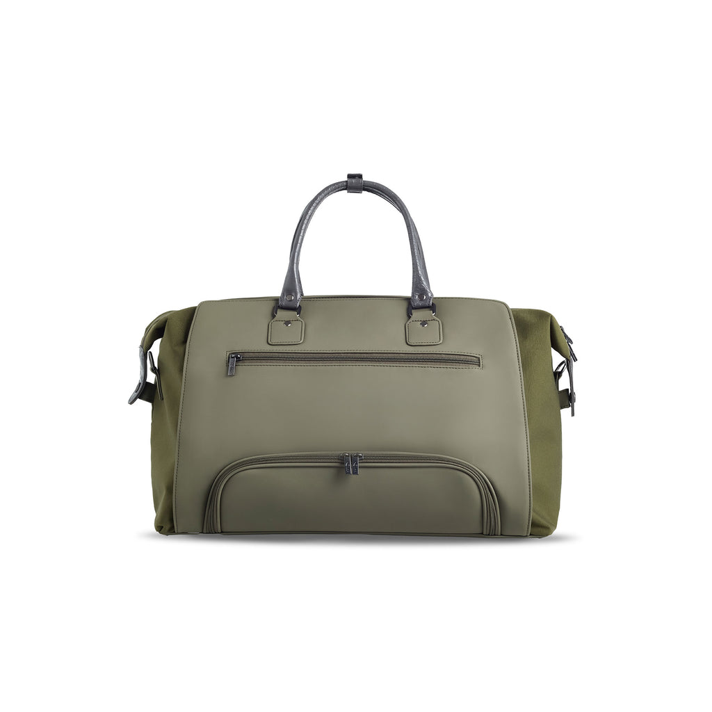 Faux Crocodile Boston Bag - Khaki