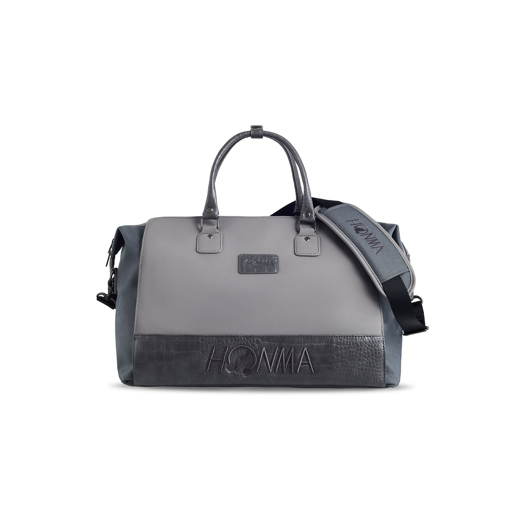 Faux Crocodile Boston Bag - Grey