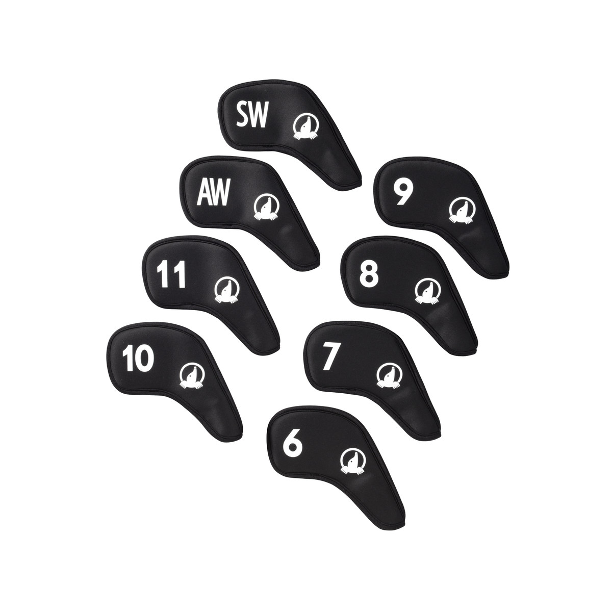 NEOPRENE 9PIECE IRON COVERS BLACK Honma Golf